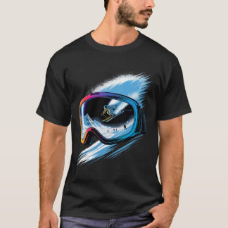T-shirt Multiple Exposure Art Skiing Mountain Ski Snow Win