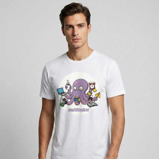 T-shirt Multitâcheur – Pieuvre Chaotique Humour Noir Drôle