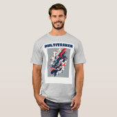 T-shirt Multitasker - Art abstrait rétro fluide (Devant entier)