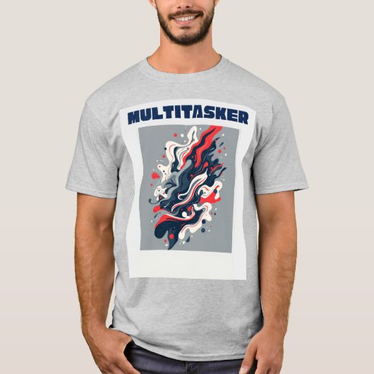 T-shirt Multitasker - Art abstrait rétro fluide (Devant)