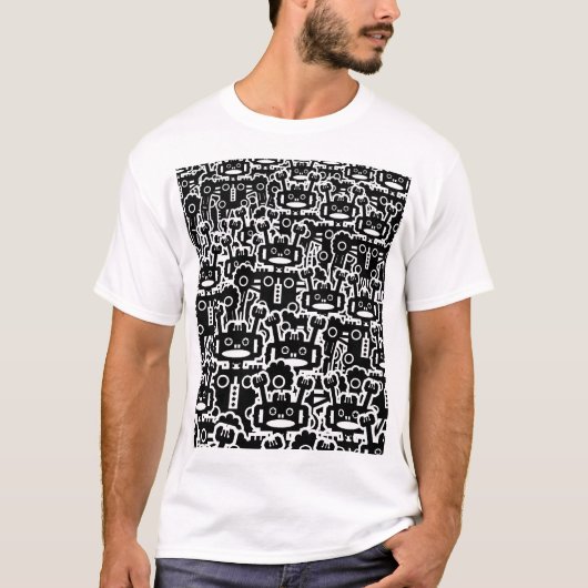 T-shirt Multitude de robots (Devant)