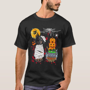 T-shirt Mummy Dachshund Chien Halloween Chien Citrouilles