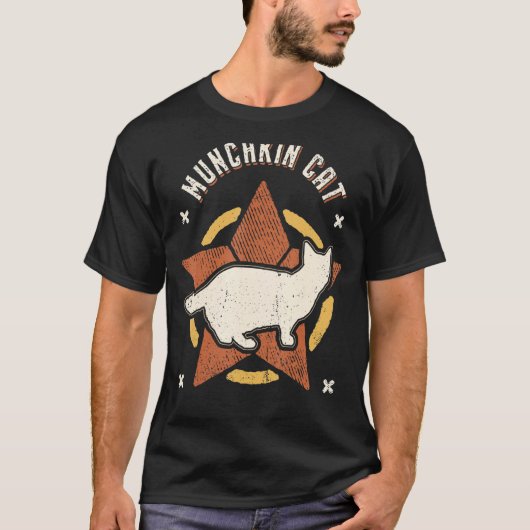 T-shirt Munchkin Chat Vintage Retro Classic Animal (Devant)