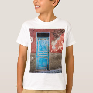 T-shirt Mur coloré avec porte bleue