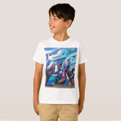 T-shirt Mur de graffiti cool (Devant entier)