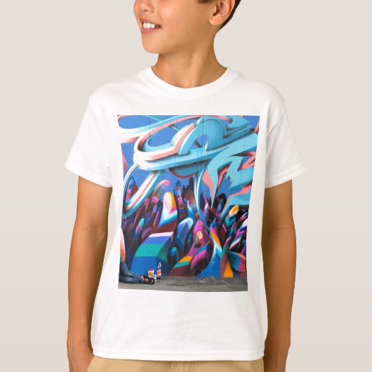 T-shirt Mur de graffiti cool (Devant)
