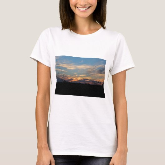 T-shirt Mur de silhouette de nature (Devant)