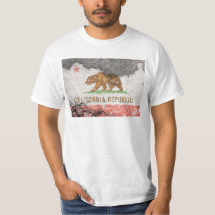 T-shirt mur en brique du drapeau de la californie