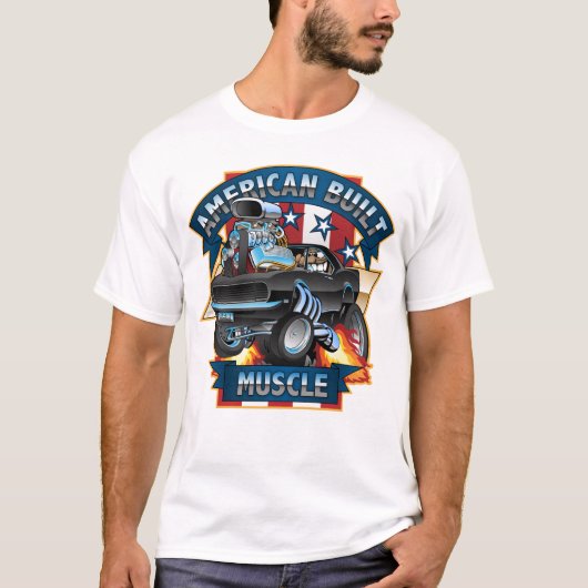 T-shirt Muscle de construction américaine - Cartoon classi (Devant)