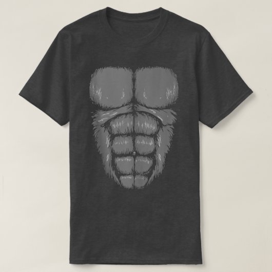 T-shirt Muscles de poitrine de Gorilla Abs Costume Art Hal (Design devant)