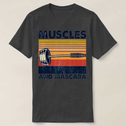 T-shirt Muscles Et Mascara Retro Vintage (Design devant)