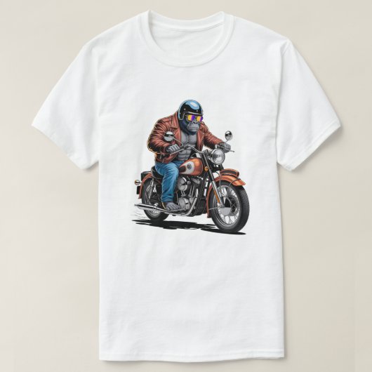 T-shirt Muscular Gorilla Biker Rider Motorcycle Graphic (Design devant)