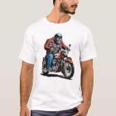 T-shirt Muscular Gorilla Biker Rider Motorcycle Graphic (Devant)