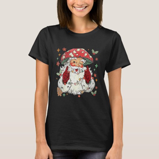 T-shirt Mushroom Christmas Mushroom Mushroom Santa Claus (Devant)