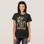 T-shirt Mushroom Coffee Skeleton Chaga Gothic Mushroom Hun (Devant entier)