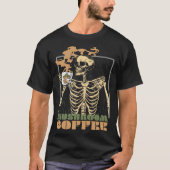 T-shirt Mushroom Coffee Skeleton Chaga Gothic Mushroom Hun (Devant)