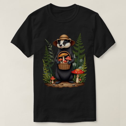 T-shirt Mushroom Foraging Badger Plant Parent Nature Lover (Design devant)