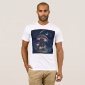 T-shirt Mushroom House Under a Crescent Moon   (Devant entier)
