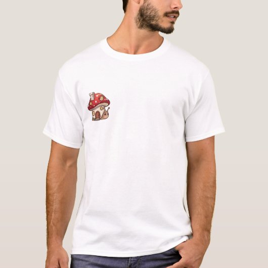 T-shirt Mushroom Snail Home (Devant)