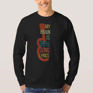 T-shirt Music Apparel Chanteur Mon Cerveau Est 99 Chansons