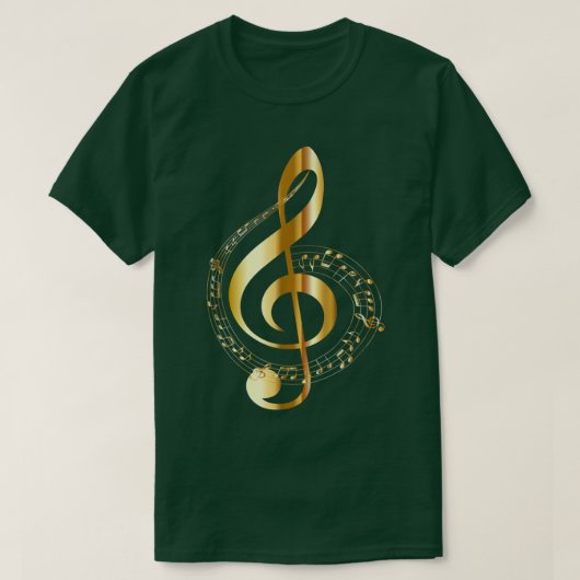 T-shirt Music Beach Note Gold, Navy (Design devant)