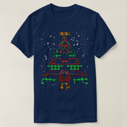T-shirt Music Christmas Tree Music Notes Treble Clef Decor (Design devant)