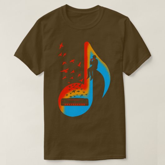 T-shirt Music Harmonica Player (Design devant)