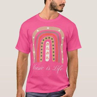 T-shirt Music Is Life Music-lover Boho Rainbow Hippie Wome