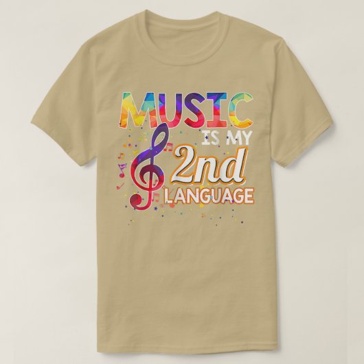 T-shirt Music Is My 2nd Language Back To School Second Gra (Design devant)