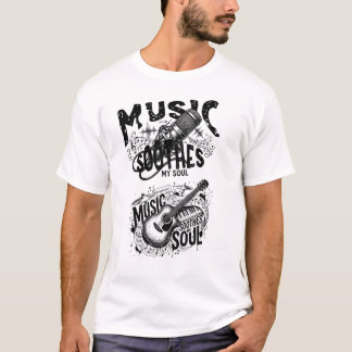 T-shirt Music Is My Soul – Dark Grunge Music Lover Design