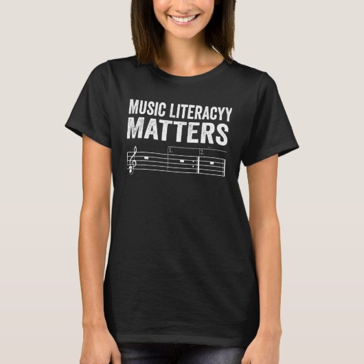 T-shirt Music Literacy Matters I Like To Eat Puppies 23 (Devant)