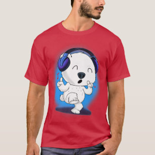 T-shirt Music Lover I DJ Headphones I Ice Bear I Cute Pola