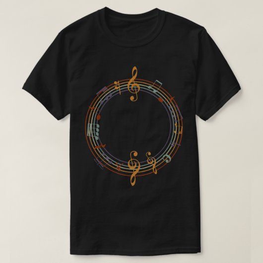 T-shirt Music Notes Heartbeat For Music Lover 1896 (Design devant)