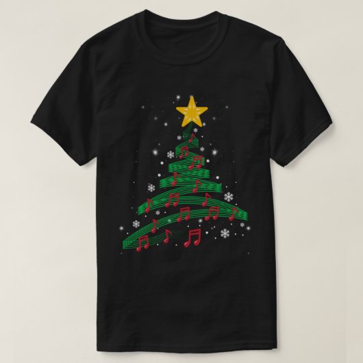 T-shirt Musical Christmas Tree Design (Design devant)