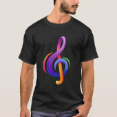 T-shirt Musical Treble Clef Music Notes G Clef (Devant)