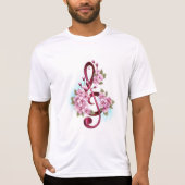 T-shirt Musical treble clef notes with sakura flowers (Devant)