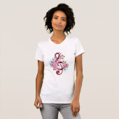 T-shirt Musical treble clef notes with sakura flowers (Devant entier)