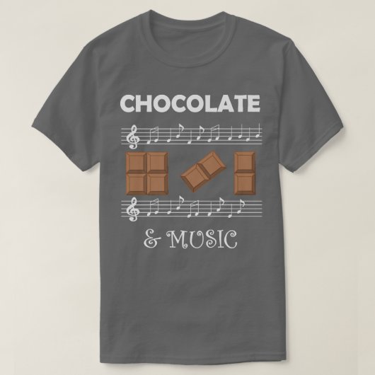 T-shirt Musician and Chocolate Fan Chocolatier Music Notes (Design devant)