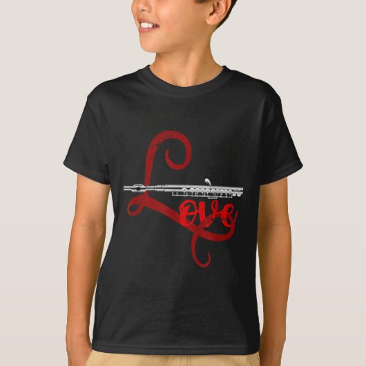 T-shirt Musician Flutist Valentines Day Gift Orchestra Flu (Devant)
