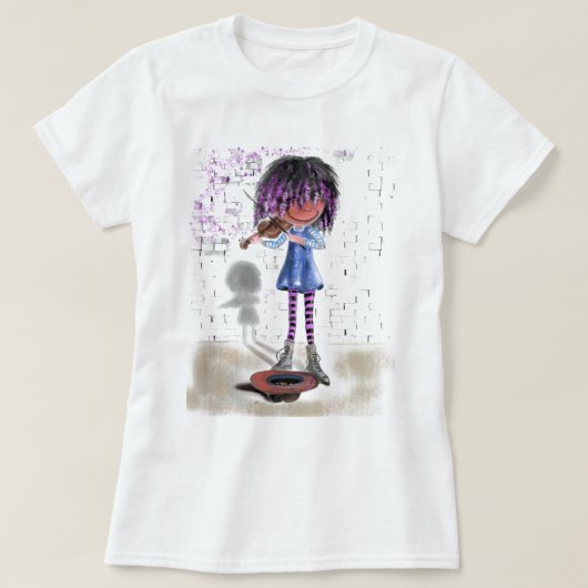 T-shirt musicien de rue petit violoniste (Design devant)