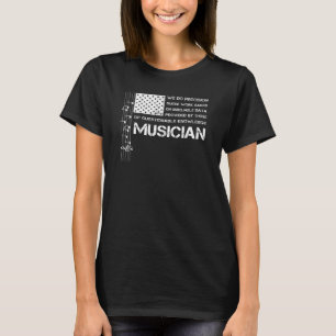 T-shirt Musicien Drapeau Américain Usa Vintage Parfait Pou