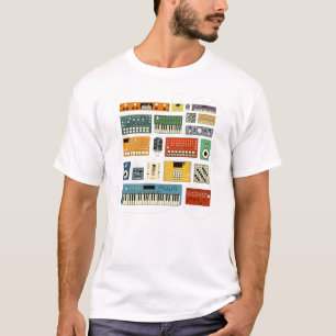 T-shirt Musicien électronique avec synthétiseur et apparei