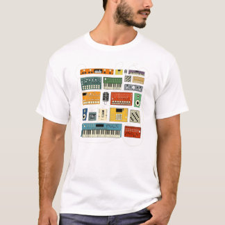 T-shirt Musicien électronique avec synthétiseur et apparei