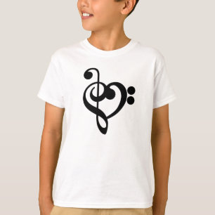 T-shirt Musicien Musique Cœur - Clé de Sol Clé de Fa