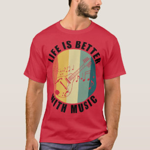 T-shirt Musicien Notes de musique La vie avec le mandolin