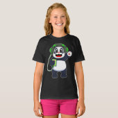 T-shirt Musicien Panda musique casque (Devant entier)