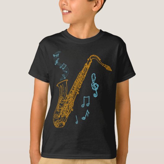 T-shirt Musicien saxophone Jazz Music Art (Devant)