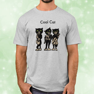T-shirt Musiciens cool chats noirs vintage