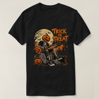 T-shirt Musiciens crâne citrouille friandise ou farce