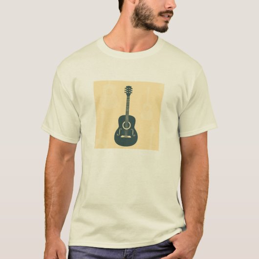 T-shirt Musique acoustique de guitare rétro (Devant)